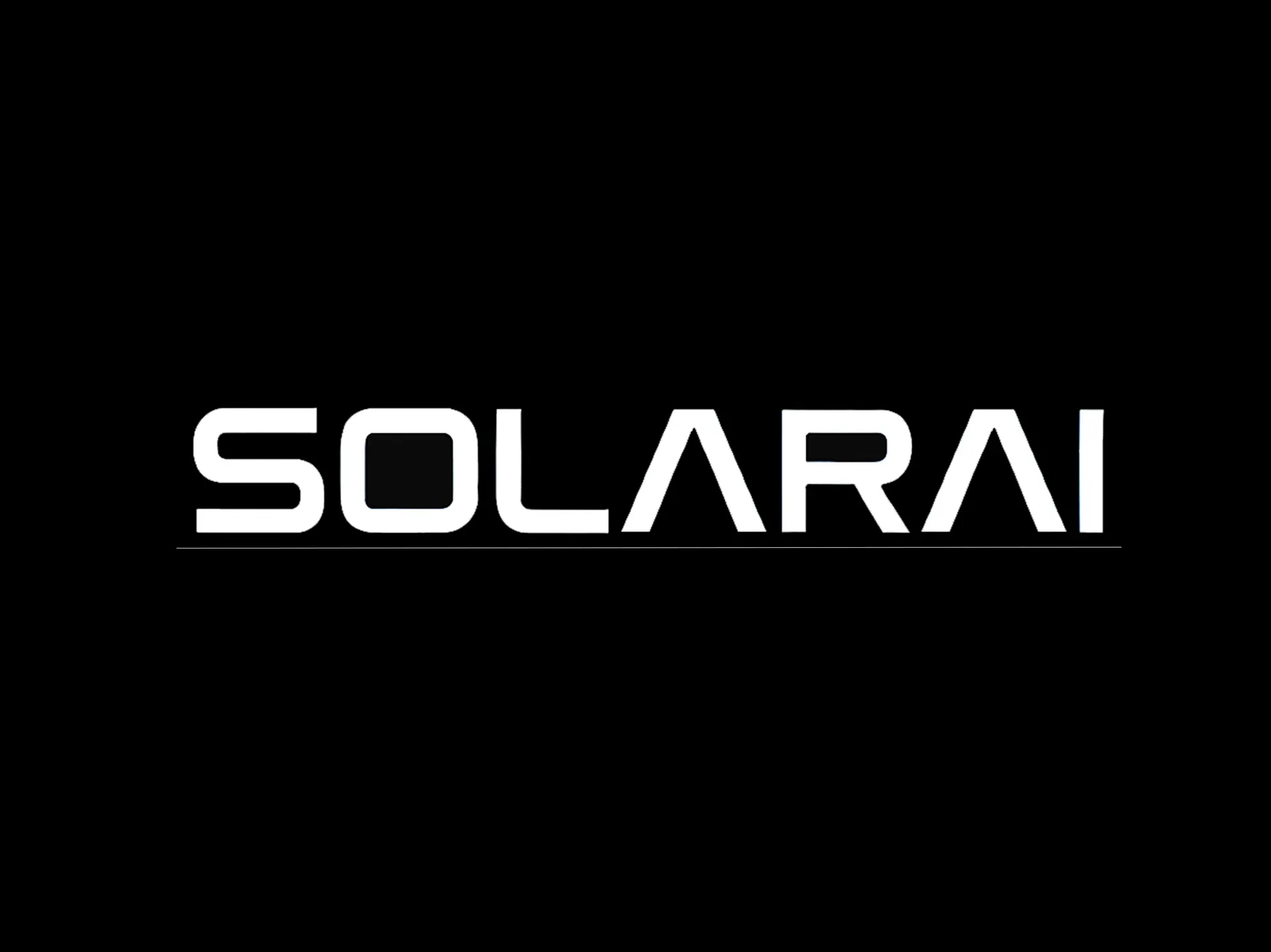 The word "SOLARAI" in plain white block lettering on a black background.