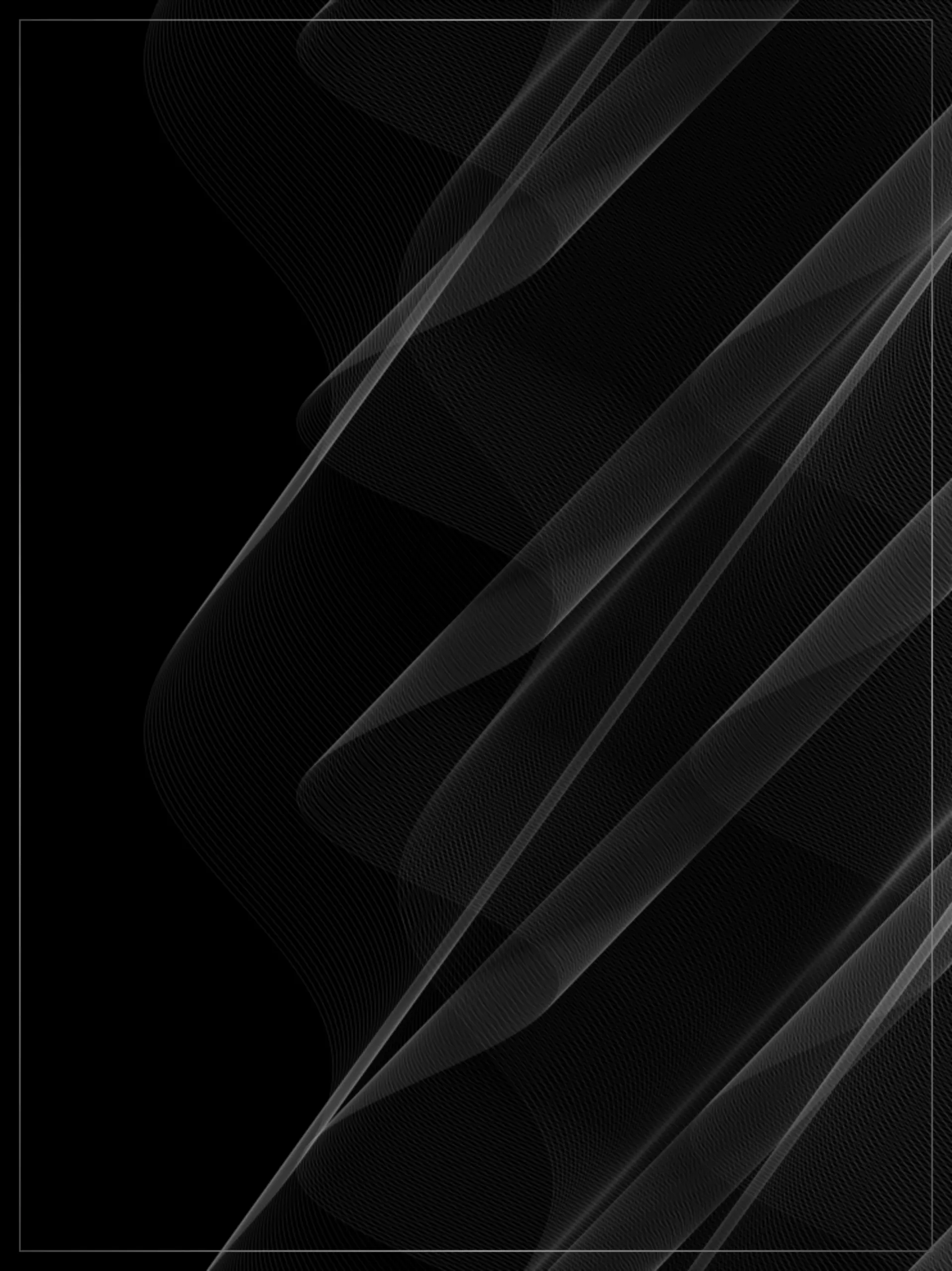 A Radio Wave rendered as diagonal woven sine-bands in bright white and gray lines on a black backdrop, evoking a scientific diagram.