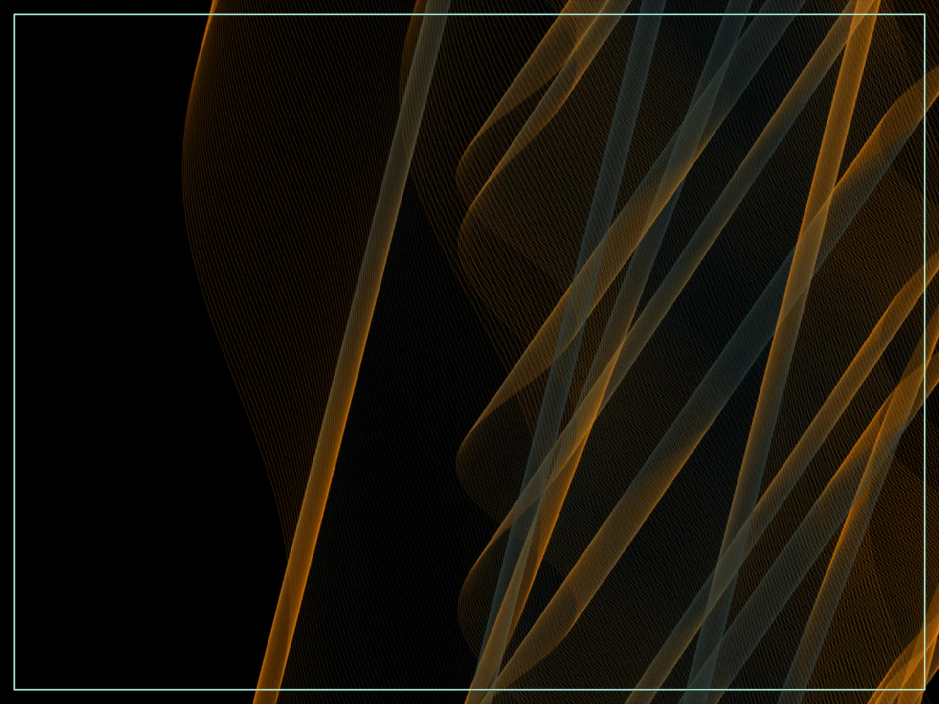 A Radio Wave rendered as a soft gradiated sine-band blending muted orange with a shadowed teal curve, shimmering against black.